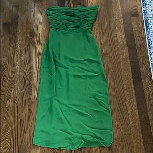 Reformation Strapless Dress in Vibrant Green